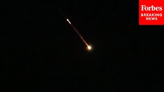 Footage Shows Iranian Missiles In The Sky Above Residential Ramat Gan Israel As Strikes Continue