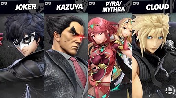 Super Smash Bros. Ultimate - Joker vs Kazuya (Suit) vs Pyra/Mythra vs Cloud (Advent)