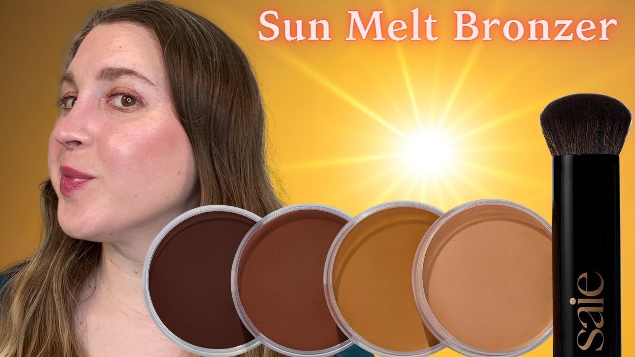 Saie, Makeup, Saie The Big Buffing Bronzer Brush And Sun Melt Cream  Bronzer In Light Bronze