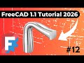 FreeCAD Loft & Pipe with Multiple Profiles - FreeCAD Tutorial 2026 - Part 12 thumbnail