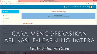 Tutorial Aplikasi E-Learning Imtera - Login sebagai Guru