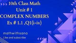 10th Class Math Chapter 1 Exercise 1.1 Q1 (i) to (iv)