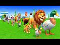 Long Slide Game With Cow Elephant Gorilla Hippopotamus Tiger 3d Animal Game Funny 3d AnimalsVideo