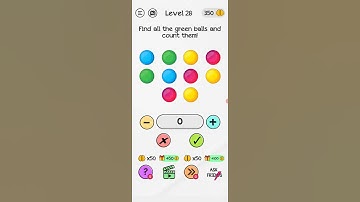 Braindom Level 28 Find all the green balls and count them