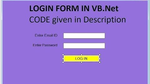 How to create a Login Form in VB.Net with CODE