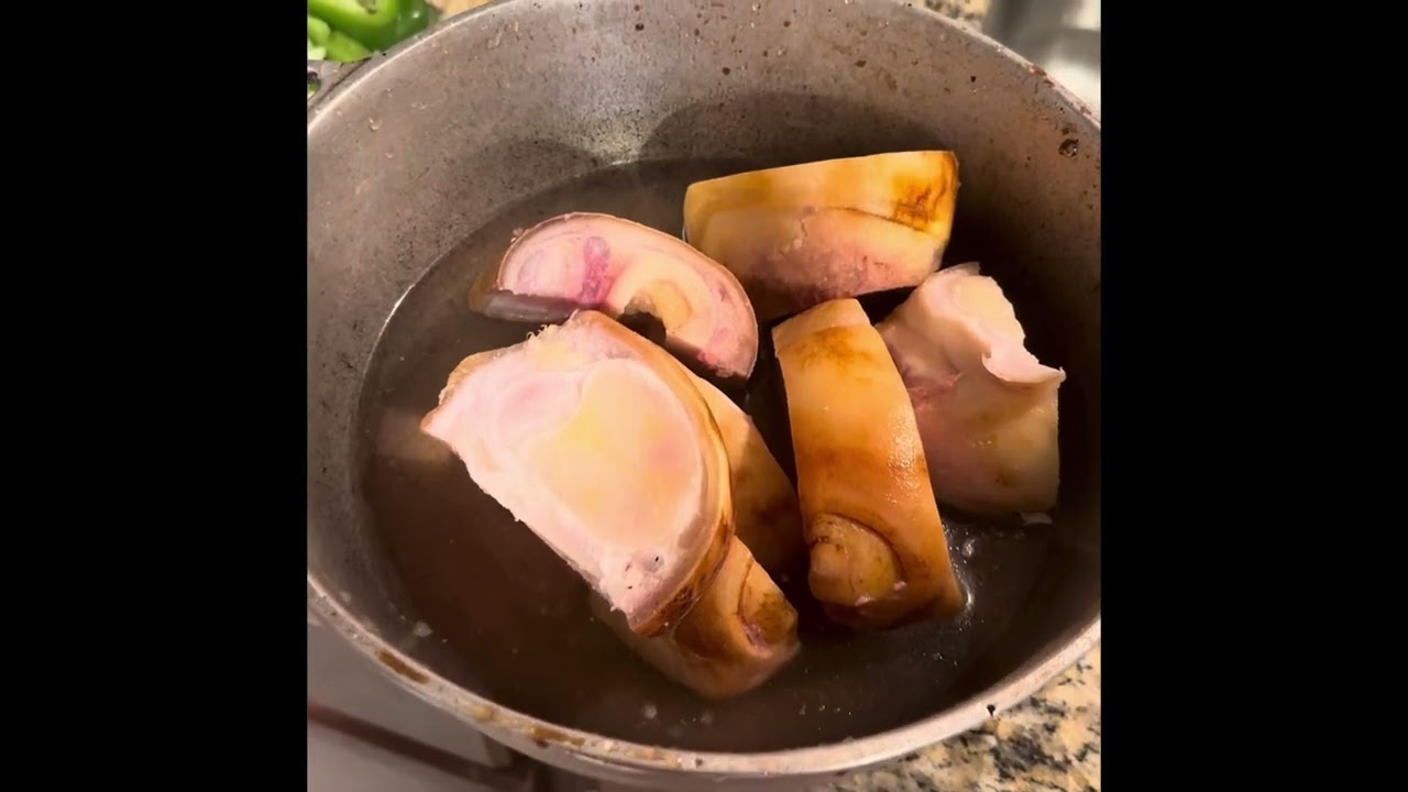 Tripe, cow foot & butter beans with rice and vegetables 