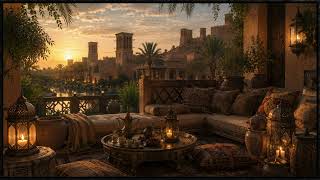 Arabian Sunset Retreat | Elegant Majlis by the Water | 4K TV Art. خلفيات شاشة screenshot 3