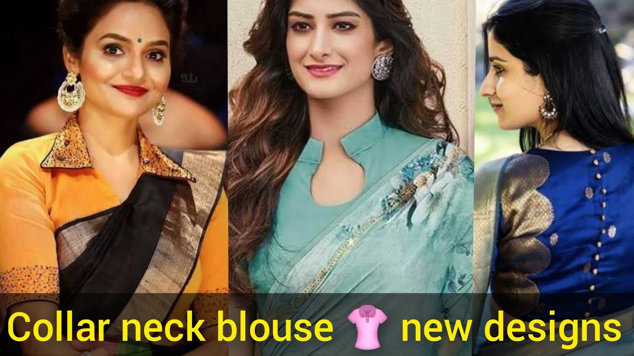 Collar neck blouse 👚 new models || High  neck blouse 