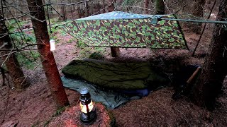 Forest Wild Camping with a British Army Basha