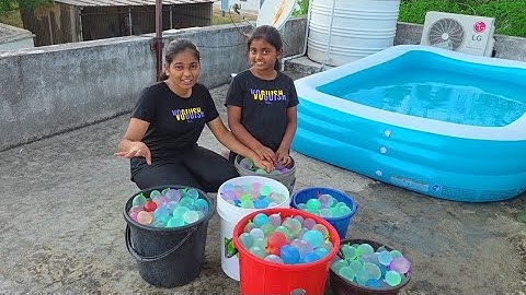 1000 Bunch of water Balloons in Inflatable pool Fun 😁🎈🎉Diyaishwarya/UNBOXING/DIY