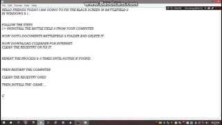 BATTLEFIELD 2 BLACK SCREEN FIX FOR WIN 8/7/XP