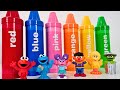 Best toddler learning with color crayon surprises  learn colors with sesame street