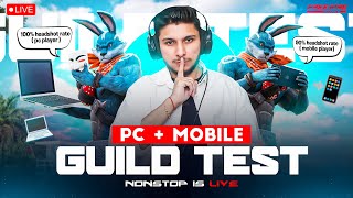 LIVE  1 vs 5 GUILD TEST 🔥   #nonstopgaming #freefire  - Free fire live