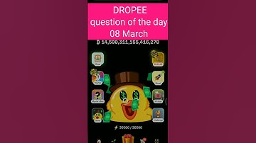 Dropee question of the day code 08 March | Dropped question of the day code | @CryptoTechSunil