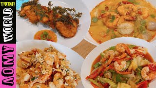 Asian Street Food | 4 Insanely Delicious Shrimp Recipes | AomyWorldTUBE | YUMMY ❤
