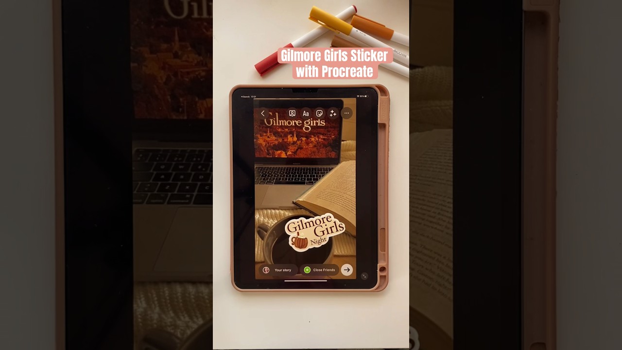 How to create Instagram Stickers with Procreate | Gilmore Girls sticker with Procreate | Procreate