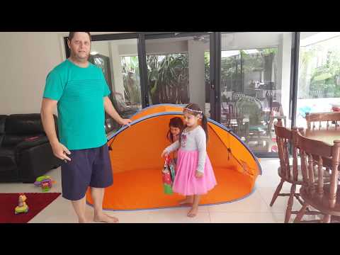 Sun Shelter pop up and how to fold it down (Aldi)