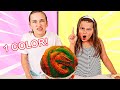USE ONLY ONE COLOR TO FIX THIS SLIME CHALLENGE! | JKrew