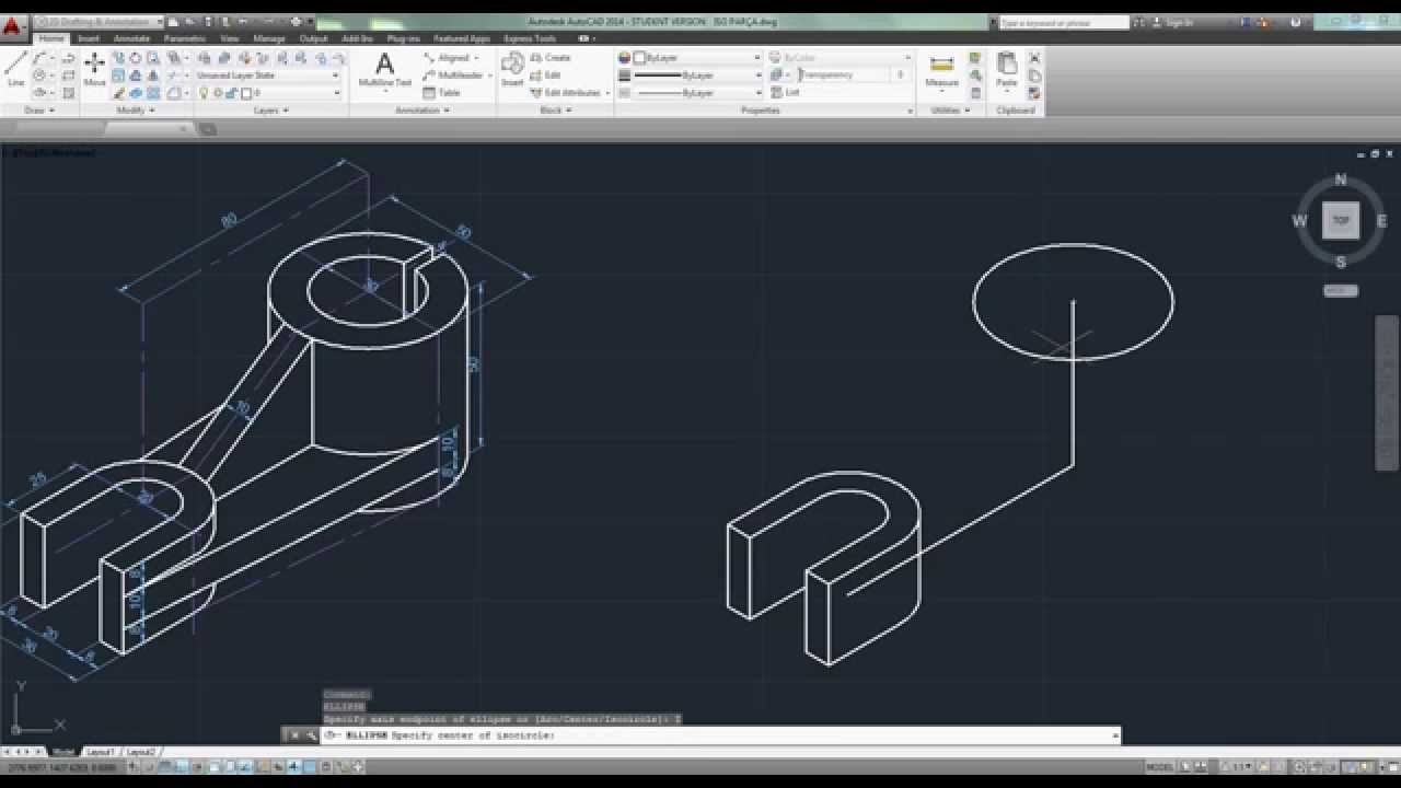 Autocad 2014 ISOMETRIC DRAWING YouTube