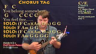 Video thumbnail of "Wildflowers (Tom Petty) Mandolin Cover Lesson in C with Chords/Lyrics"