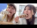 原宿のチョコバナナ食うだけやのに騒がしい関西人2人。
