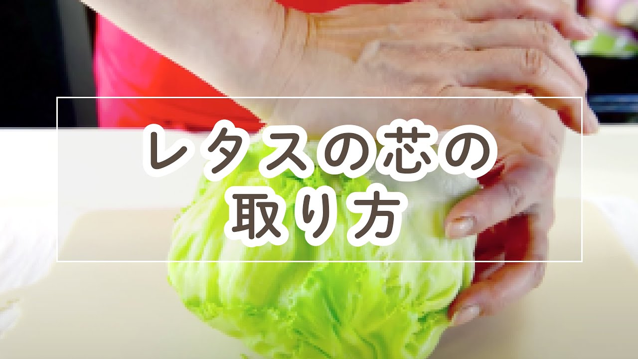 手で押す レタスの芯の簡単な取り方 料理の基本 Youtube