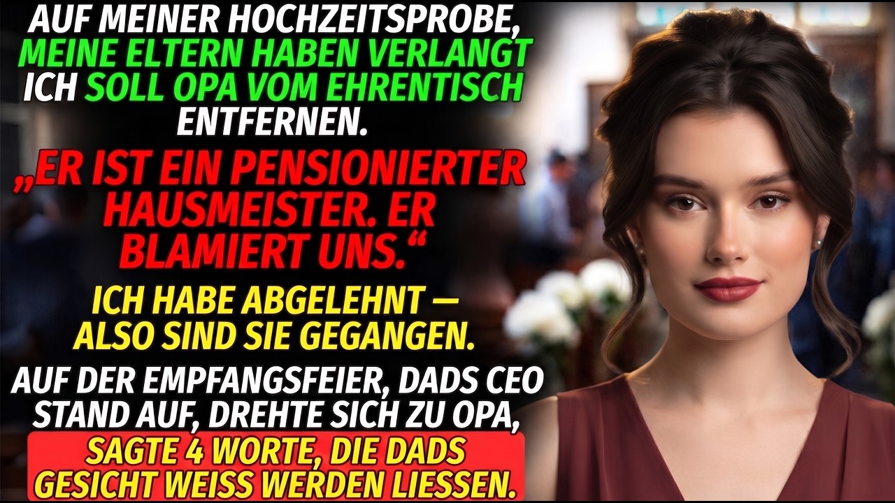 Meine Eltern nannten Opa 'peinlichen Hausmeister' – Dann stand der CEO auf und sagte DIESE 4 Worte
