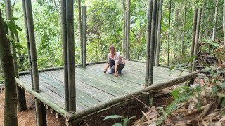 Build and complete the bamboo floor of the girl's new house | Lý Tiểu An