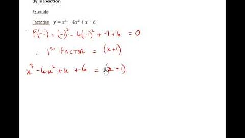 Factorising a Cubic using Inspection