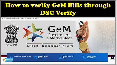 #how to verify CRAC in GeM Portal  through #digital Signature (DSC )