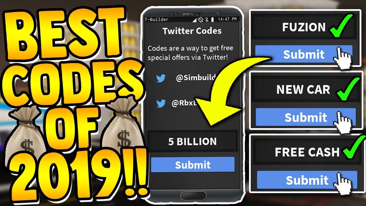 Top 3 BEST CODES 2019 Vehicle Simulator ROBLOX YouTube