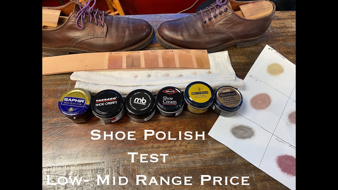 Shoe Polish Test, Creams ranging low- mid range pricing 