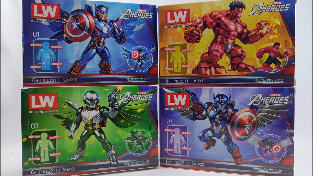 ASMR UNBOXING LEGO AVENGER I CAPTAIN AMERICA, RED HULK, FALCON I