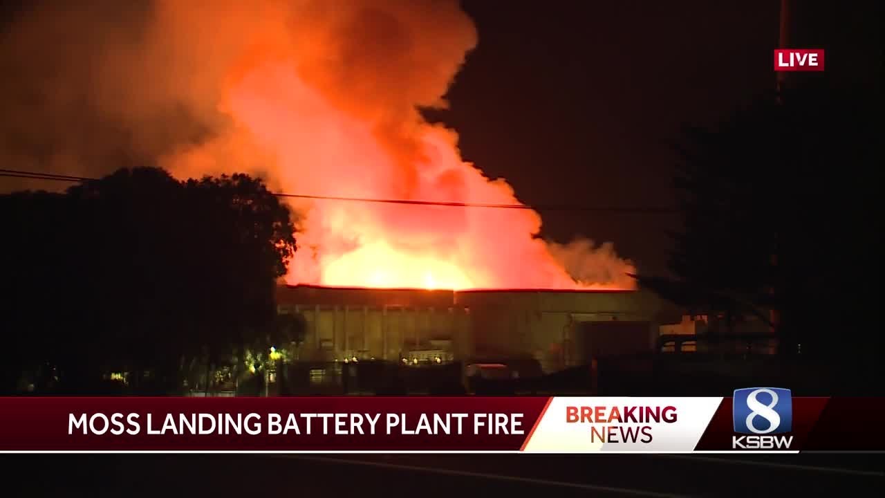 People start gathering at evacuation center during Moss Landing battery plant fire