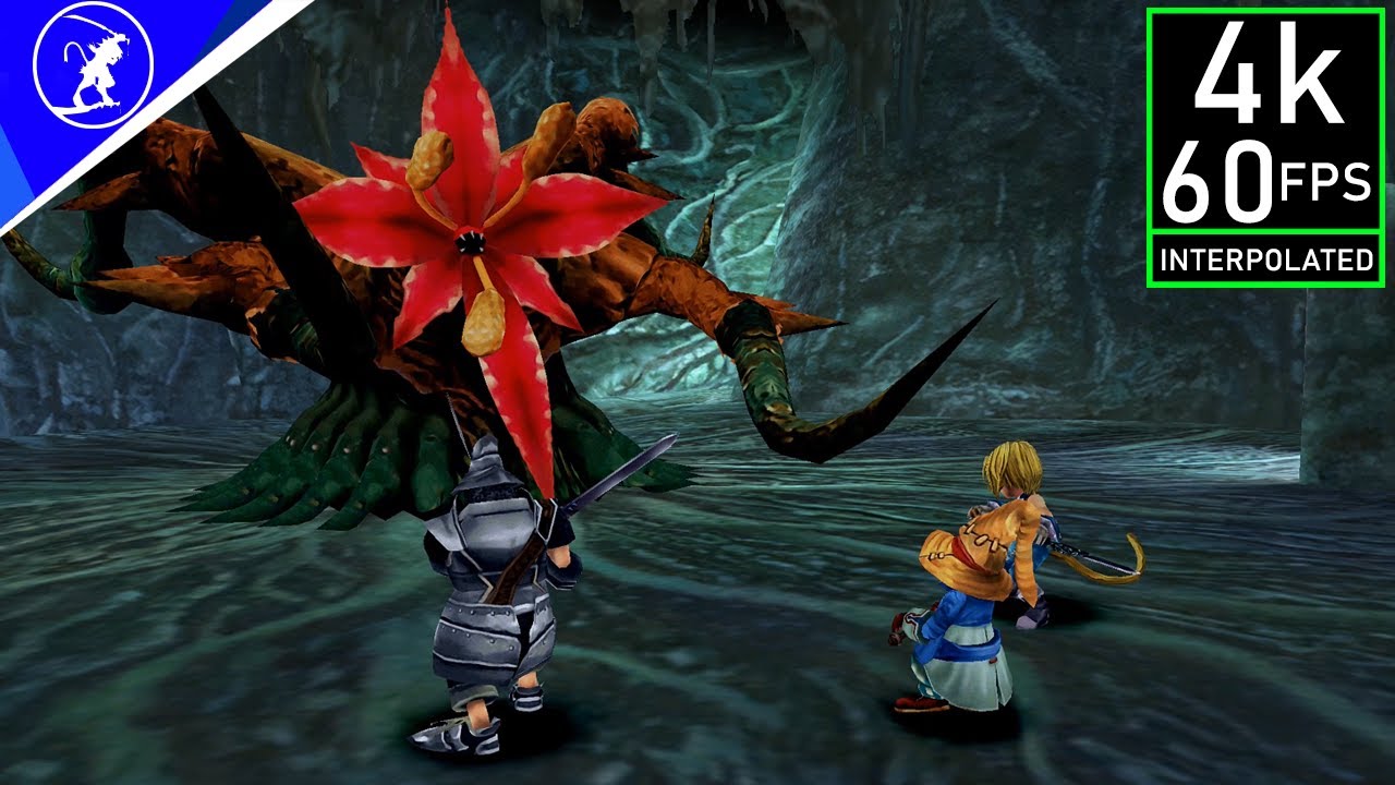 Final Fantasy IX - [4K 60FPS INTERPOLATED] Plant Brain Boss Fight + Escaping the Evil Forest