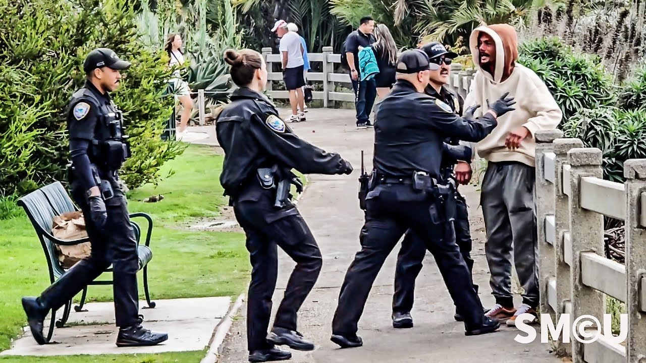 Police Officers and Mental Health Clinician Respond to Homeless Crisis at Palisades Park