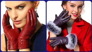 Highly gorgeous&amp;stunning leather long&amp;short gloves designs ideas for beautiful women&#39;s &amp; girls