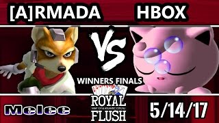 Royal Flush SSBM - [A] Armada (Peach) Vs. Liquid Hungrybox (JigglypufF) Smash Melee WF