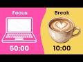 50/10 Pomodoro Timer (No Music) • 2 Hours Study with Me (Deep Focus | ADHD | Aesthetic)