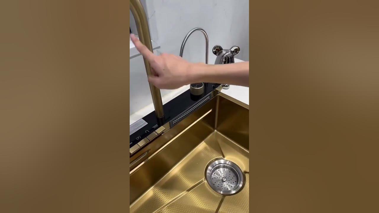 gold stream multifunctional waterfall kitchen sink