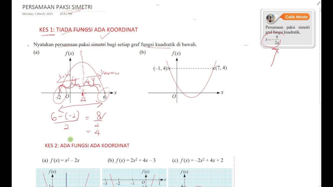 Bagaimana mencari persamaan paksi simetri ? - YouTube