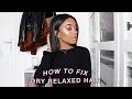 how i deep condition & fix dry relaxed hair.