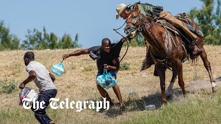 video: US sends in lasso-wielding police on horseback to turn back Haitian migrants