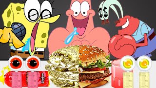 SpongeBob Patrick Gold Food Mukbang Challenge Eyeball jelly DADADA