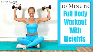 10 Minute Full Body Workout with Weights  For all levels!