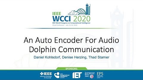 An Auto Encoder For Audio Dolphin Communication