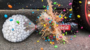 COCA-COLA & 1000 MENTOS Under Car TIRE! (Massive Slow Mo EXPLOSION) NEVER DO THIS!