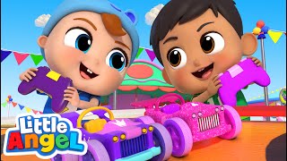 Car Race Competition Song | Little Angel Kids Songs & Nursery Rhymes