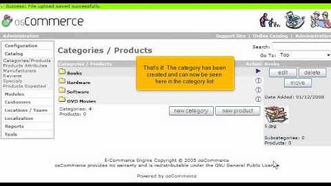 How to add product categories to your store in osCommerce