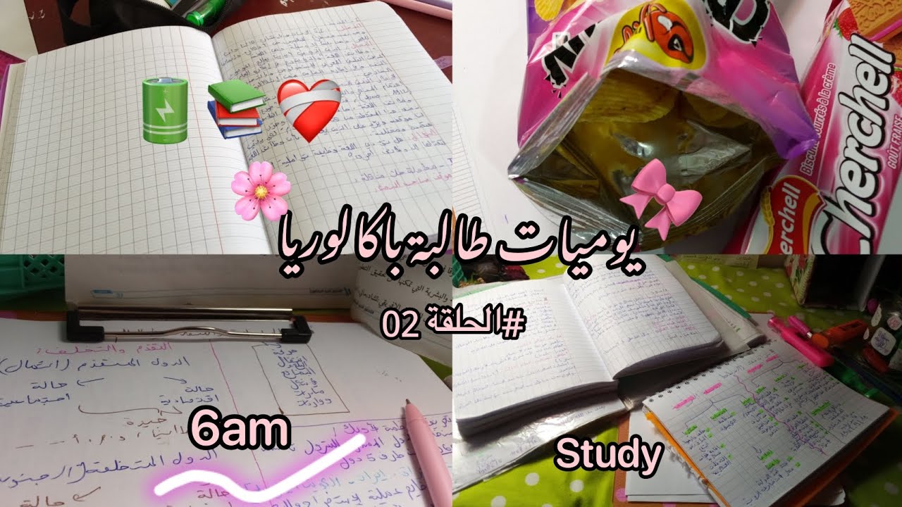 الحلقة 02من سلسلة يوميات طالبة باكالوريا ❤️‍🩹📚🔋🎀🌸بدأ الوضع يصعاب 💕😍💐مقبلين على الفروص 🔋